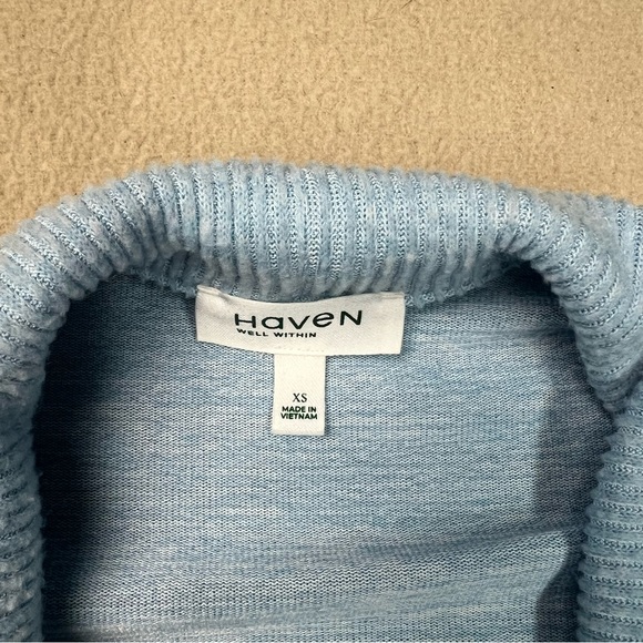 Haven Well Within Sweater Womens XS Light Blue Open Front Cardigan Pockets - Picture 4 of 8